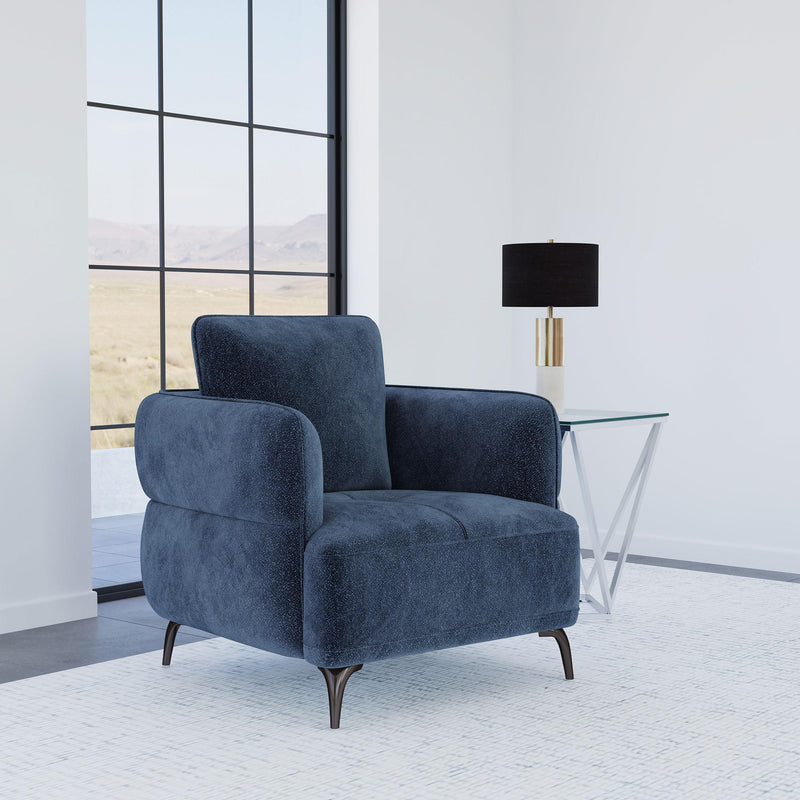Coaster Furniture Lively 509043 Chenille Upholstered Modern Track Arm Chair - Blue IMAGE 9