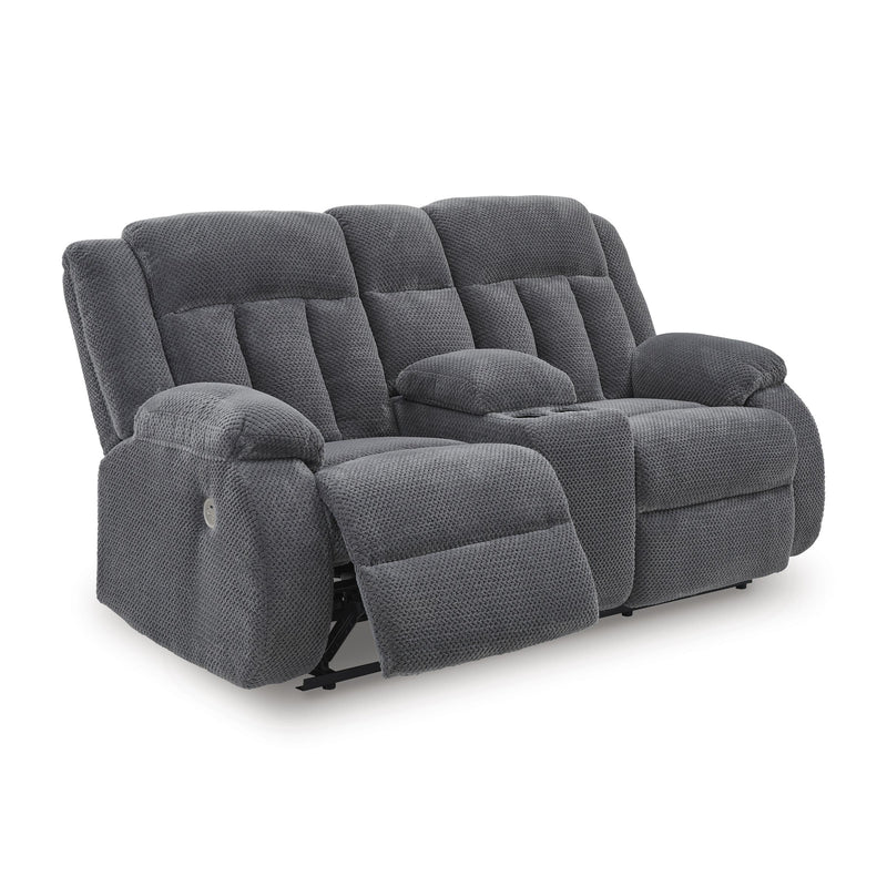  Signature Design by Ashley Observation PC2140596 Double Reclining Power Loveseat with Console IMAGE 2