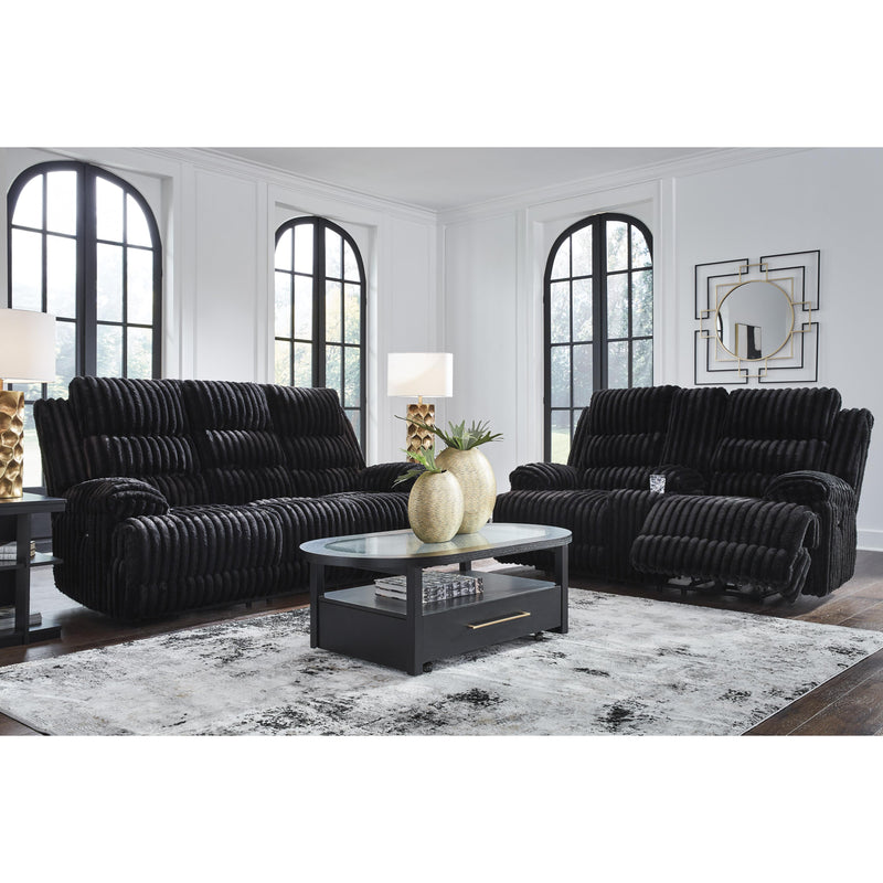  Signature Design by Ashley Rhine Falls PC4280596 Double Reclining Power Loveseat with Console IMAGE 8