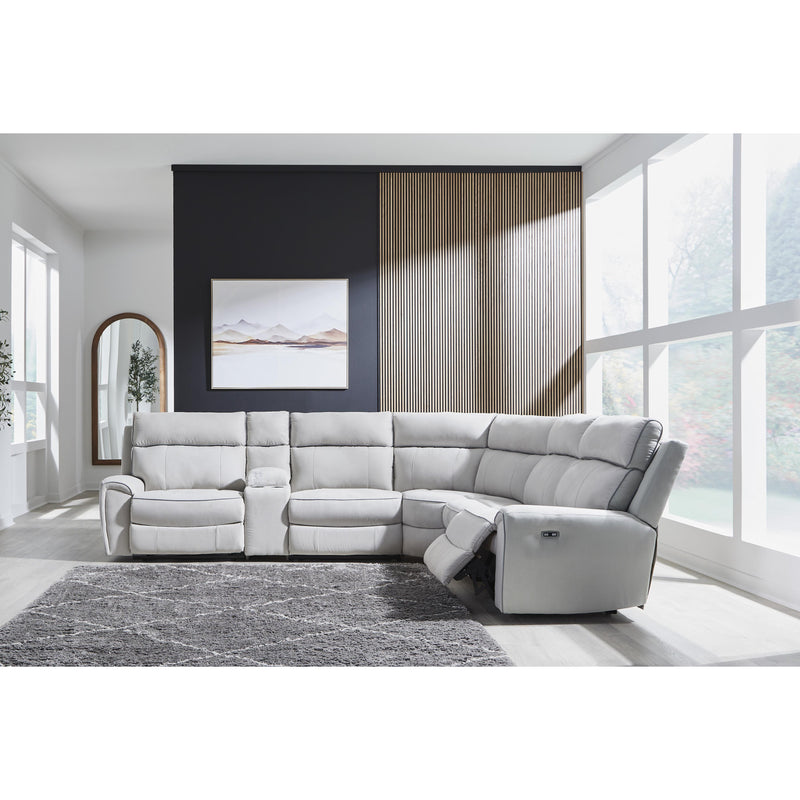  Signature Design by Ashley Social Pointe PC98802S36 6 pc Reclining Sectional with Storage Console IMAGE 2
