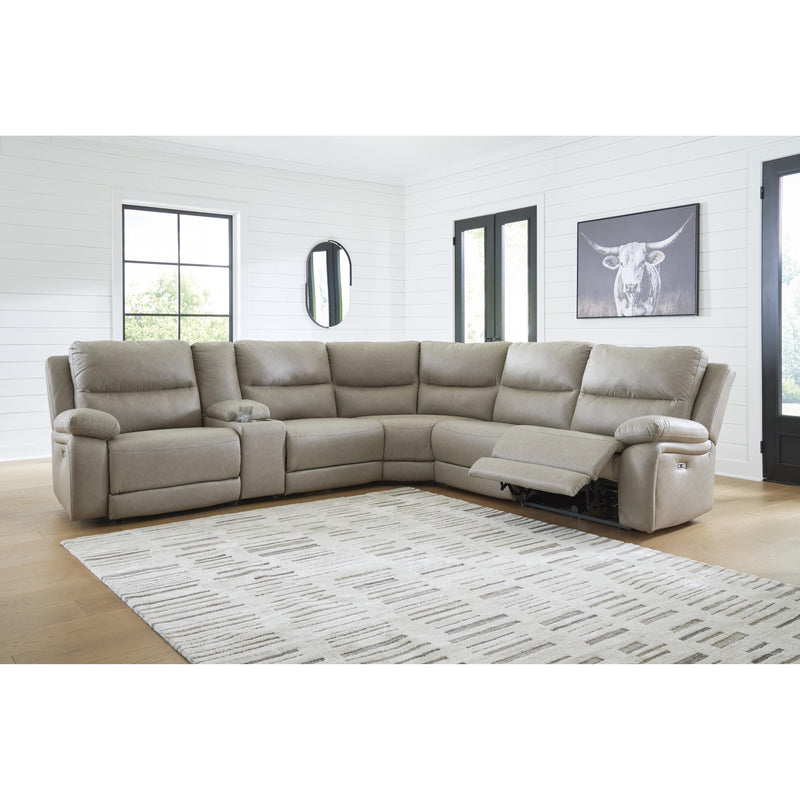  Signature Design by Ashley Narwhal Place PC99201S36 6 pc Reclining Sectional with Storage Console IMAGE 3