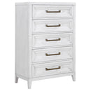Coaster Furniture Marielle 224845 5-Drawer Bedroom Chest - Distressed White IMAGE 1