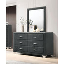 Coaster Furniture Melody 223383M 6-Drawer Upholstered Dresser with Mirror - Grey IMAGE 2