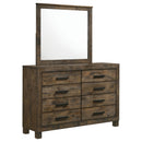 Coaster Furniture Woodmont 222633M 8-Drawer Dresser with Mirror - Rustic Golden Brown IMAGE 1