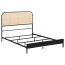 Coaster Furniture Amherst 360351F Radio Weave Rattan Metal Full Bed - Black IMAGE 1