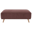 Coaster Furniture Elizabeth 503959 Corduroy Upholstered Ottoman - Wine Red IMAGE 2