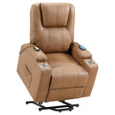 Coaster Furniture Armstrong 609476P Upholstered Power Lift Massage Recliner - Camel IMAGE 5