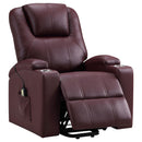 Coaster Furniture Armstrong 609479P Upholstered Power Lift Massage Recliner - Wine IMAGE 2