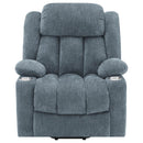 Coaster Furniture Houston 602294P Upholstered Power Lift Recliner - Slate Blue IMAGE 4