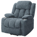 Coaster Furniture Houston 602294P Upholstered Power Lift Recliner - Slate Blue IMAGE 5