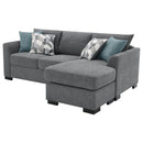 Coaster Furniture Storey 504779 Upholstered Sleeper Sectional Chaise Sofa - Grey IMAGE 8