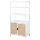Coaster Furniture Amherst 961652 3-shelf Radio Weave Cane Metal Accent Cabinet - White IMAGE 4