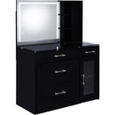 Coaster Furniture Flora 930219 2-drawer Vanity Set with LED Mirror - Black High Gloss IMAGE 1