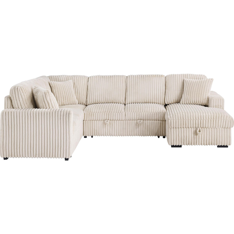 Coaster Furniture Devonshire 501205 Sleeper Sectional Sofa Storage Chaise - Camel IMAGE 5