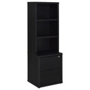 Coaster Furniture Westpark 802703 3-shelf Bookcase USB and Lockable Drawer - Black IMAGE 1
