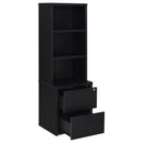 Coaster Furniture Westpark 802703 3-shelf Bookcase USB and Lockable Drawer - Black IMAGE 3