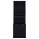 Coaster Furniture Westpark 802703 3-shelf Bookcase USB and Lockable Drawer - Black IMAGE 4