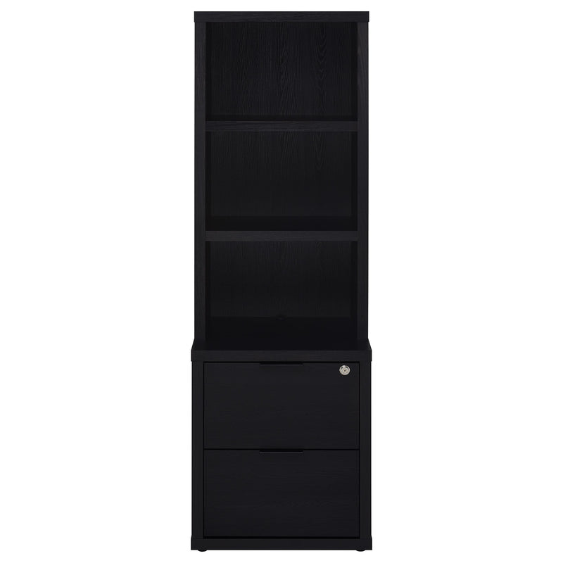 Coaster Furniture Westpark 802703 3-shelf Bookcase USB and Lockable Drawer - Black IMAGE 4