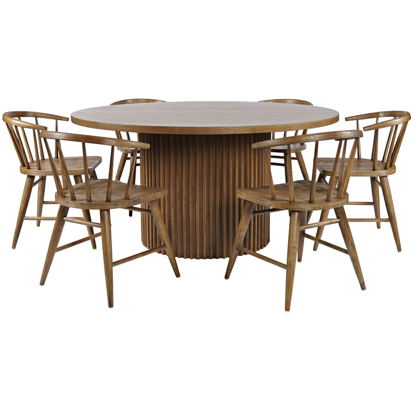 Jofran Round Auden Dining Table with Pedestal Base 2421-AUDEN60CSB/T IMAGE 3