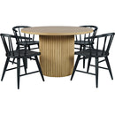 Jofran Round Auden Dining Table with Pedestal Base 2421-AUDEN60NTB/T IMAGE 4