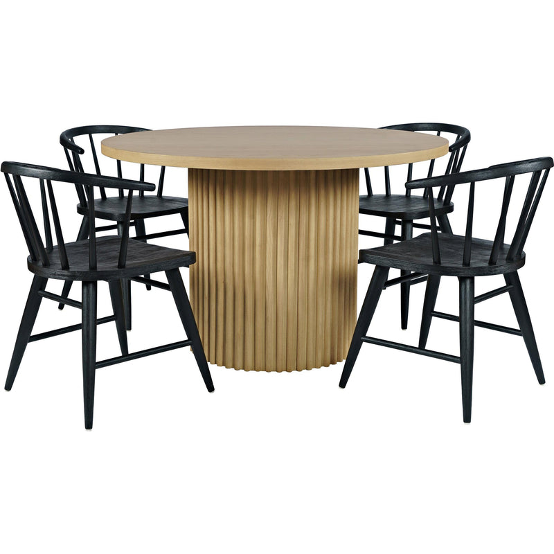 Jofran Round Auden Dining Table with Pedestal Base 2421-AUDEN60NTB/T IMAGE 4