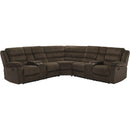  Coaster Furniture Atkinson 601510 Upholstered Reclining Sectional Sofa - Chocolate IMAGE 1
