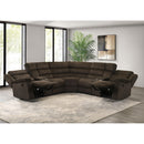  Coaster Furniture Atkinson 601510 Upholstered Reclining Sectional Sofa - Chocolate IMAGE 8