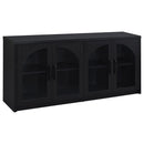  Coaster Furniture Riva 103895 4-door Dining Sideboard Buffet Storage Credenza - Black IMAGE 2