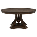  Coaster Furniture Ridgewell 104600 Round Pedestal Dining Table - Dark Oak IMAGE 2