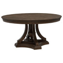  Coaster Furniture Ridgewell 104600 Round Pedestal Dining Table - Dark Oak IMAGE 3