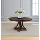  Coaster Furniture Ridgewell 104600 Round Pedestal Dining Table - Dark Oak IMAGE 4