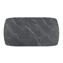  Coaster Furniture Potero 123131 73-inch Faux Marble Extension Leaf Dining Table - Black IMAGE 1
