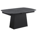  Coaster Furniture Potero 123131 73-inch Faux Marble Extension Leaf Dining Table - Black IMAGE 2