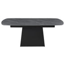  Coaster Furniture Potero 123131 73-inch Faux Marble Extension Leaf Dining Table - Black IMAGE 5