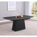  Coaster Furniture Potero 123131 73-inch Faux Marble Extension Leaf Dining Table - Black IMAGE 6