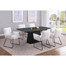  Coaster Furniture Potero 123131 73-inch Faux Marble Extension Leaf Dining Table - Black IMAGE 7