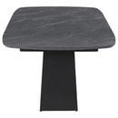  Coaster Furniture Potero 123131 73-inch Faux Marble Extension Leaf Dining Table - Black IMAGE 8