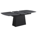  Coaster Furniture Potero 123131 73-inch Faux Marble Extension Leaf Dining Table - Black IMAGE 9
