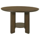 Coaster Furniture Ottowa 193660 47-inch Round Wood Dining Table with Shelf - Brown IMAGE 2