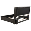  Coaster Furniture Leandro 222491KW 55-inch California King Wingback Bed - Burnished Black IMAGE 3