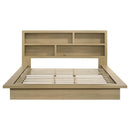  Coaster Furniture Hendricks 222650KE Eastern King Bookcase Headboard Platform Bed - Light Oak IMAGE 2
