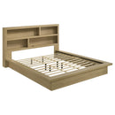  Coaster Furniture Hendricks 222650KE Eastern King Bookcase Headboard Platform Bed - Light Oak IMAGE 3