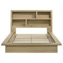  Coaster Furniture Hendricks 222650Q Queen Bookcase Headboard Platform Bed - Light Oak IMAGE 2