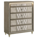  Coaster Furniture Lorient 222665 5-drawer LED Chest - Ivory/Camel IMAGE 1