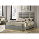  Coaster Furniture Ines 223091GRYQ 56-inch Fabric Upholstered Queen Panel Bed - Grey IMAGE 4