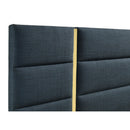  Coaster Furniture Ines 223091NVYKE 56-inch Fabric Upholstered Eastern King Panel Bed - Navy IMAGE 3