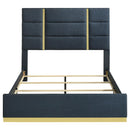  Coaster Furniture Ines 223091NVYQ 56-inch Fabric Upholstered Queen Panel Bed - Navy IMAGE 2