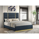  Coaster Furniture Ines 223091NVYQ 56-inch Fabric Upholstered Queen Panel Bed - Navy IMAGE 4