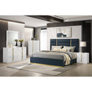  Coaster Furniture Ines 223091NVYQ 56-inch Fabric Upholstered Queen Panel Bed - Navy IMAGE 8