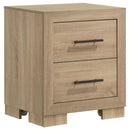  Coaster Furniture Arielle 223112 2-drawer Bedroom Nightstand with Casters - Light Oak IMAGE 2